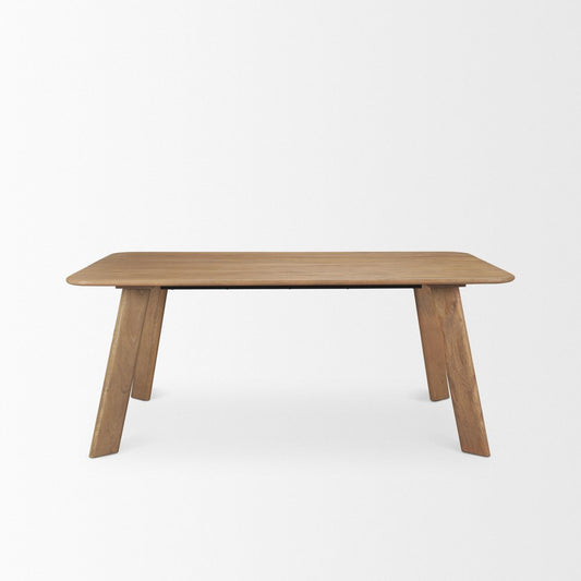 72" Light Brown Solid Wood Dining Table