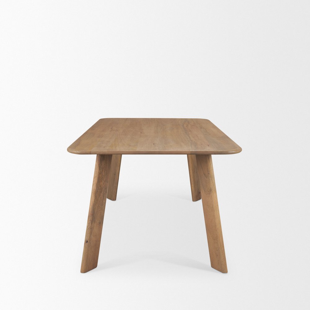72" Light Brown Solid Wood Dining Table — view 3
