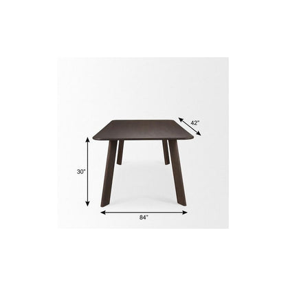 84" Dark Brown Solid Wood Dining Table HomeRoots