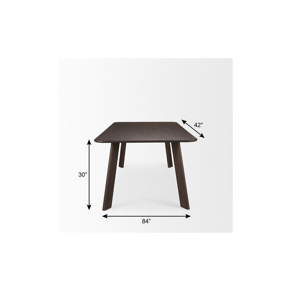 84" Dark Brown Solid Wood Dining Table — view 11