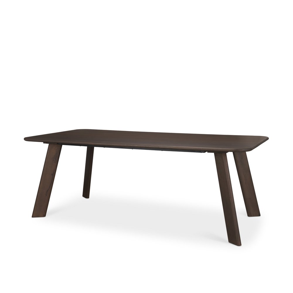 84" Dark Brown Solid Wood Dining Table — view 4