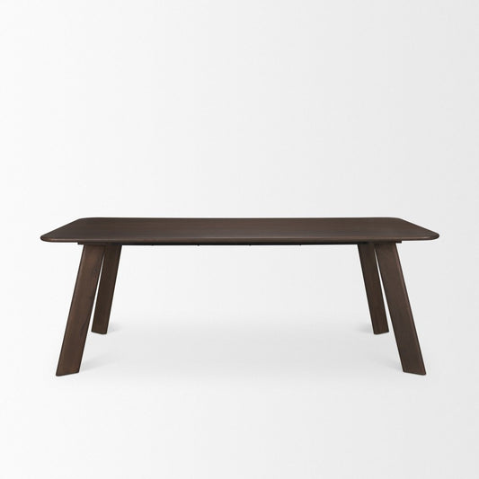 84" Dark Brown Solid Wood Dining Table