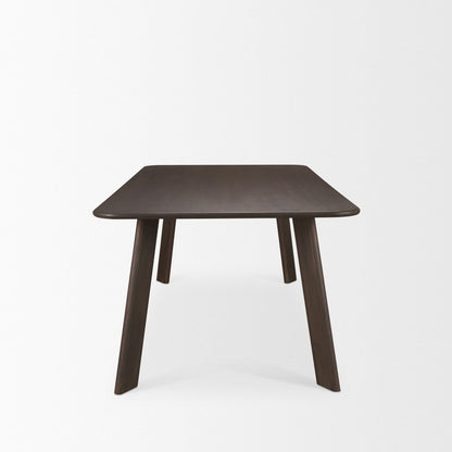 84" Dark Brown Solid Wood Dining Table HomeRoots
