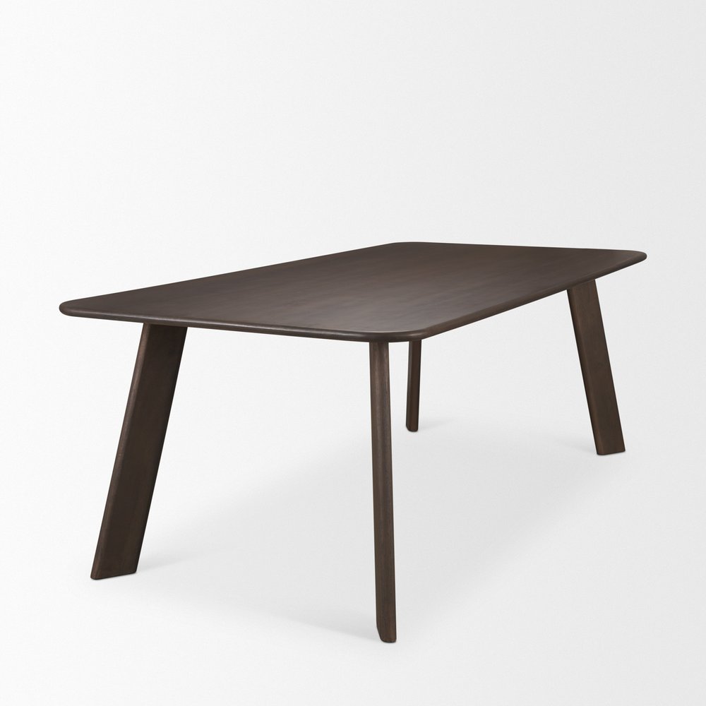 84" Dark Brown Solid Wood Dining Table — view 4