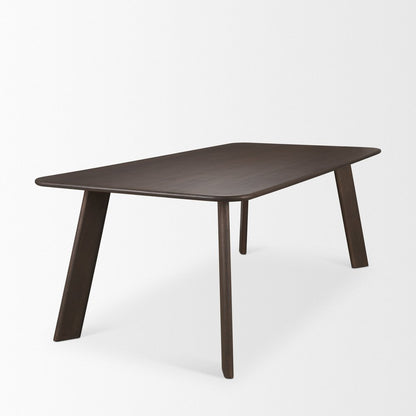 84" Dark Brown Solid Wood Dining Table HomeRoots