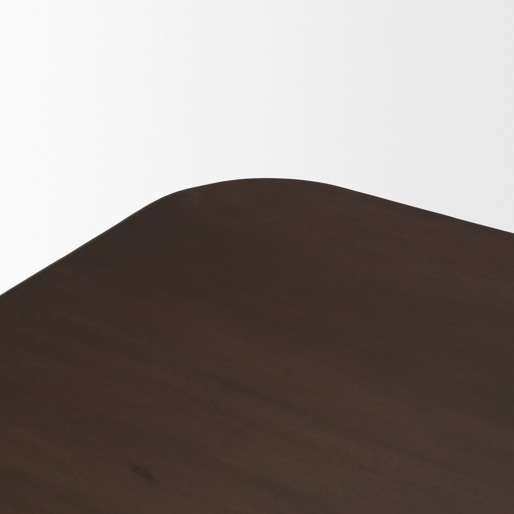 84" Dark Brown Solid Wood Dining Table — view 10