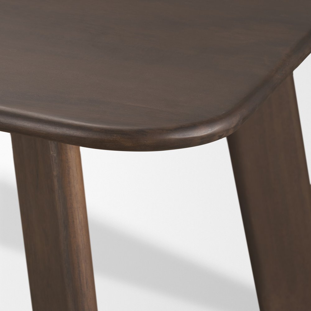84" Dark Brown Solid Wood Dining Table — view 9