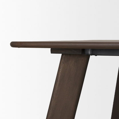 84" Dark Brown Solid Wood Dining Table HomeRoots
