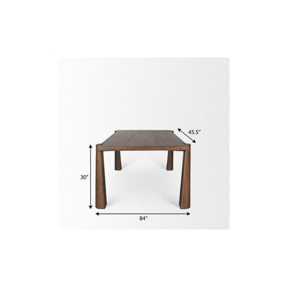 84" Brown Solid Wood Dining Table HomeRoots