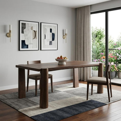 84" Brown Solid Wood Dining Table HomeRoots