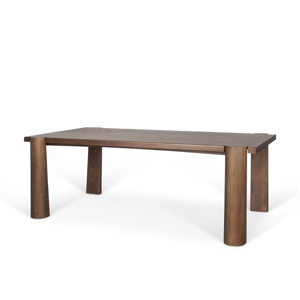 84" Brown Solid Wood Dining Table — view 1