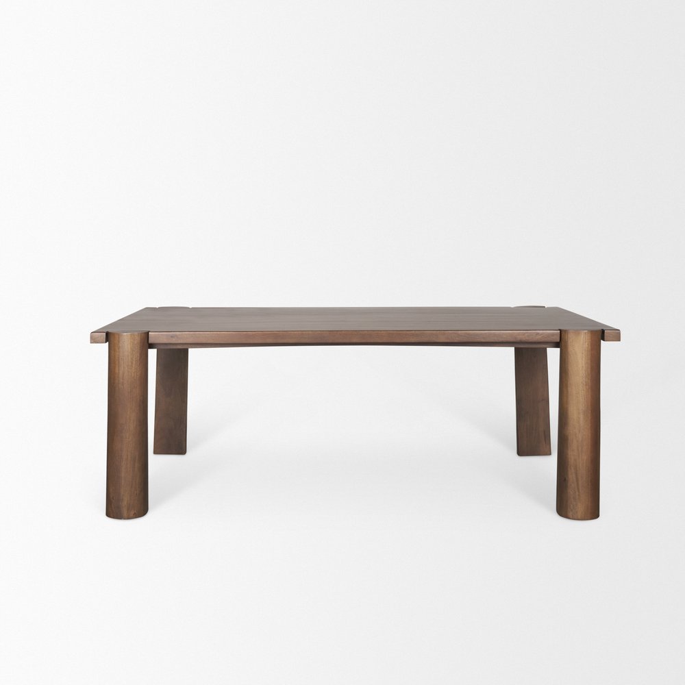84" Brown Solid Wood Dining Table — view 2
