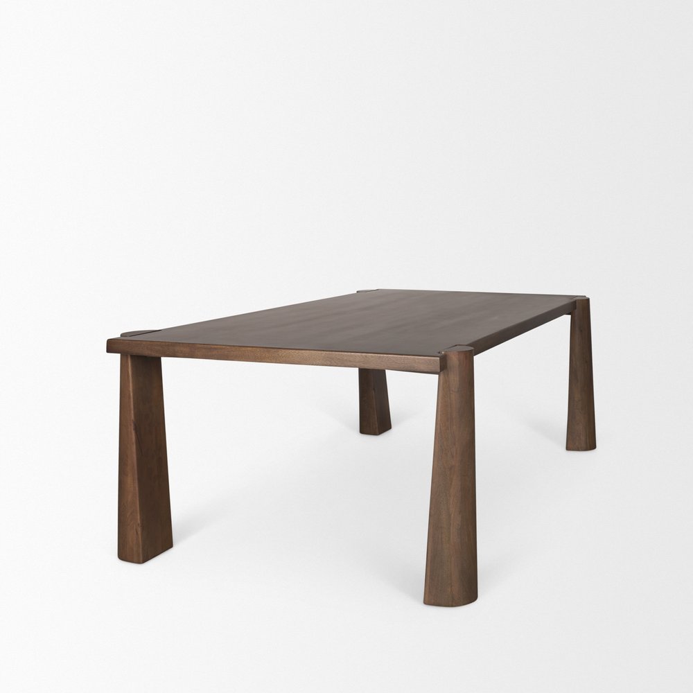 84" Brown Solid Wood Dining Table — view 4
