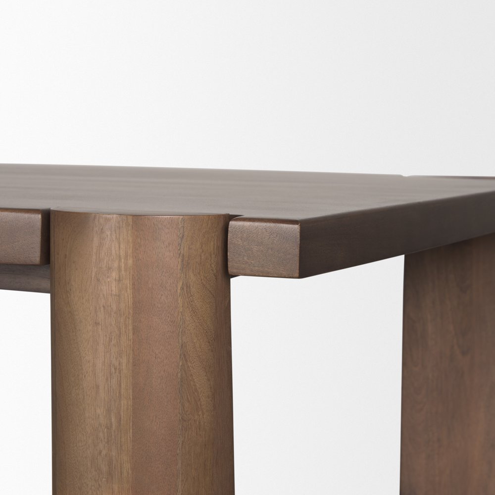 84" Brown Solid Wood Dining Table HomeRoots