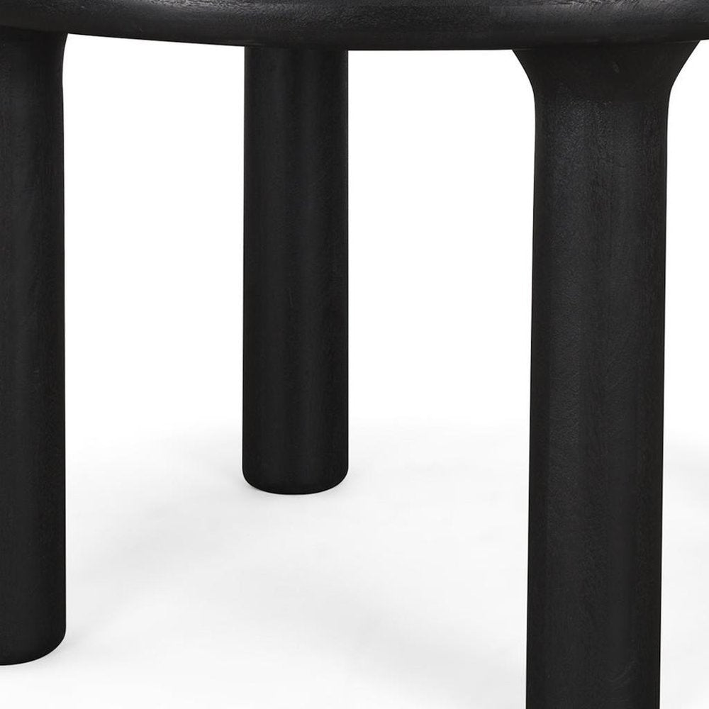 48" Black Solid Wood Round Top Dining Table — view 8