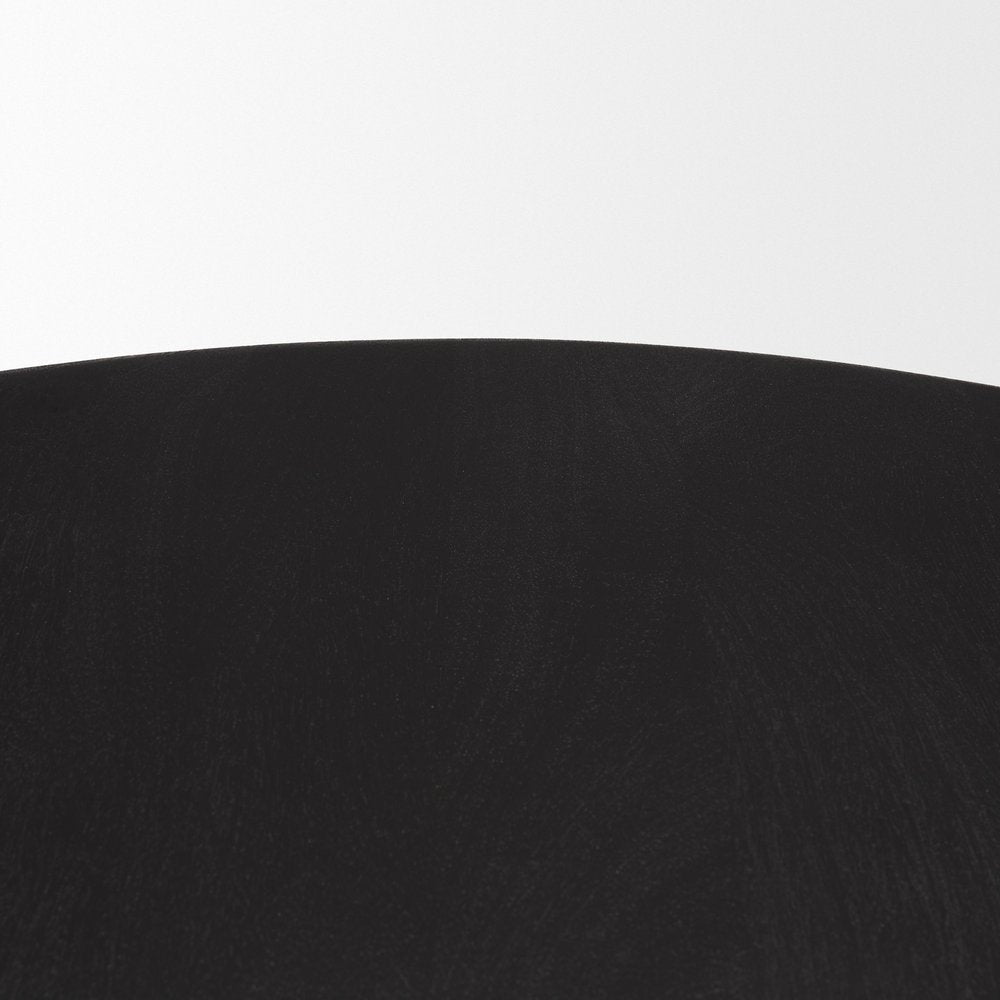 48" Black Solid Wood Round Top Dining Table — view 4