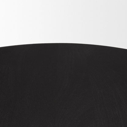 48" Black Solid Wood Round Top Dining Table