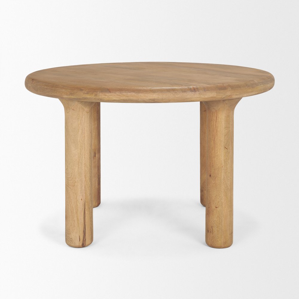 48" Black Solid Wood Round Top Dining Table — view 12