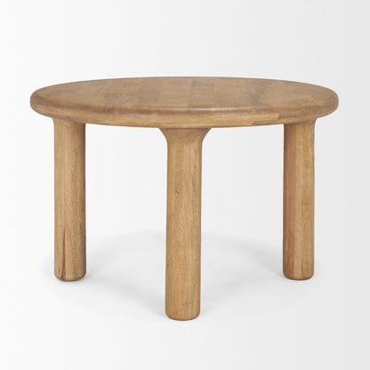 48" Black Solid Wood Round Top Dining Table