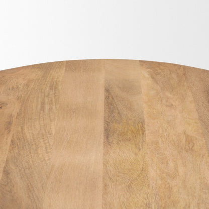 48" Black Solid Wood Round Top Dining Table