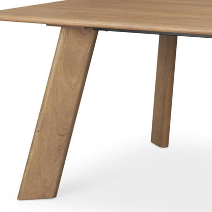 84" Light Brown Solid Wood Dining Table