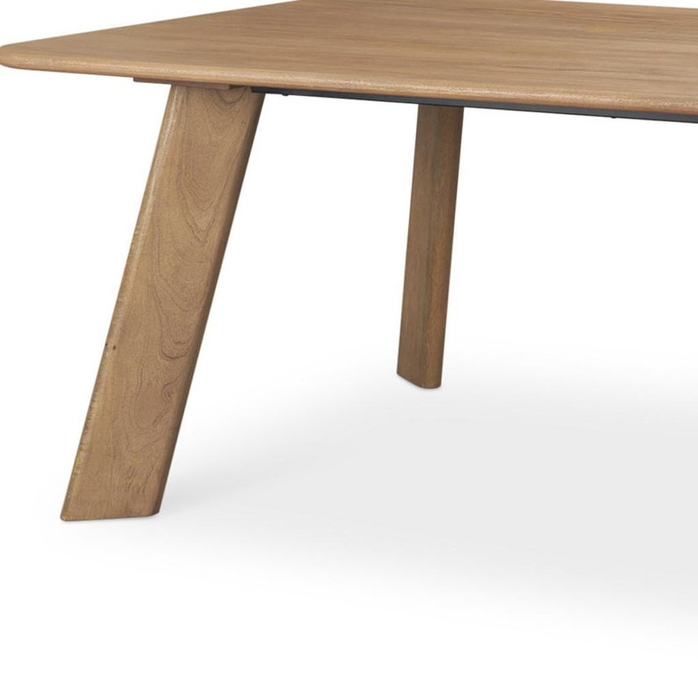 84" Light Brown Solid Wood Dining Table