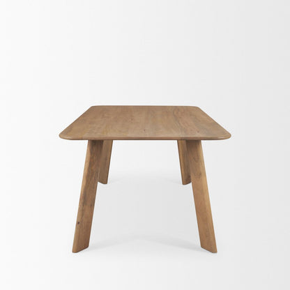 84" Light Brown Solid Wood Dining Table