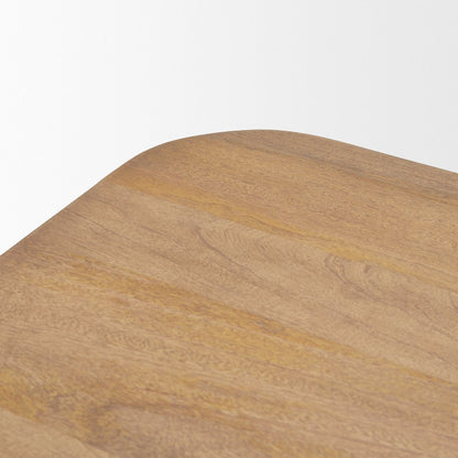 84" Light Brown Solid Wood Dining Table