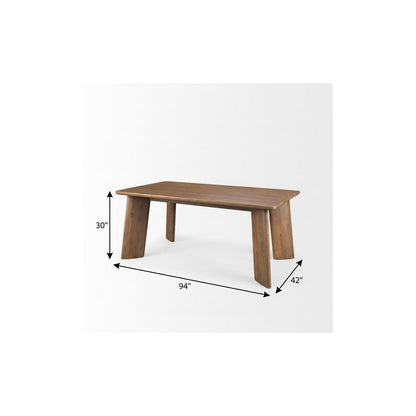 94" Brown Solid Wood Dining Table