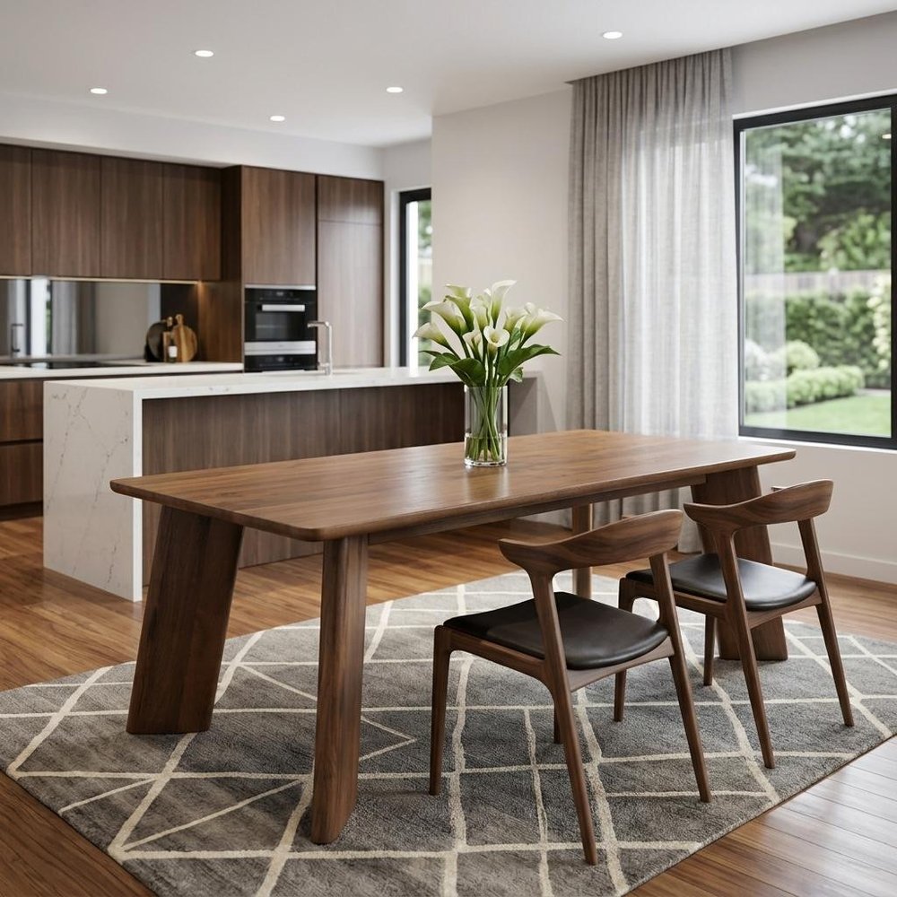 94" Brown Solid Wood Dining Table HomeRoots