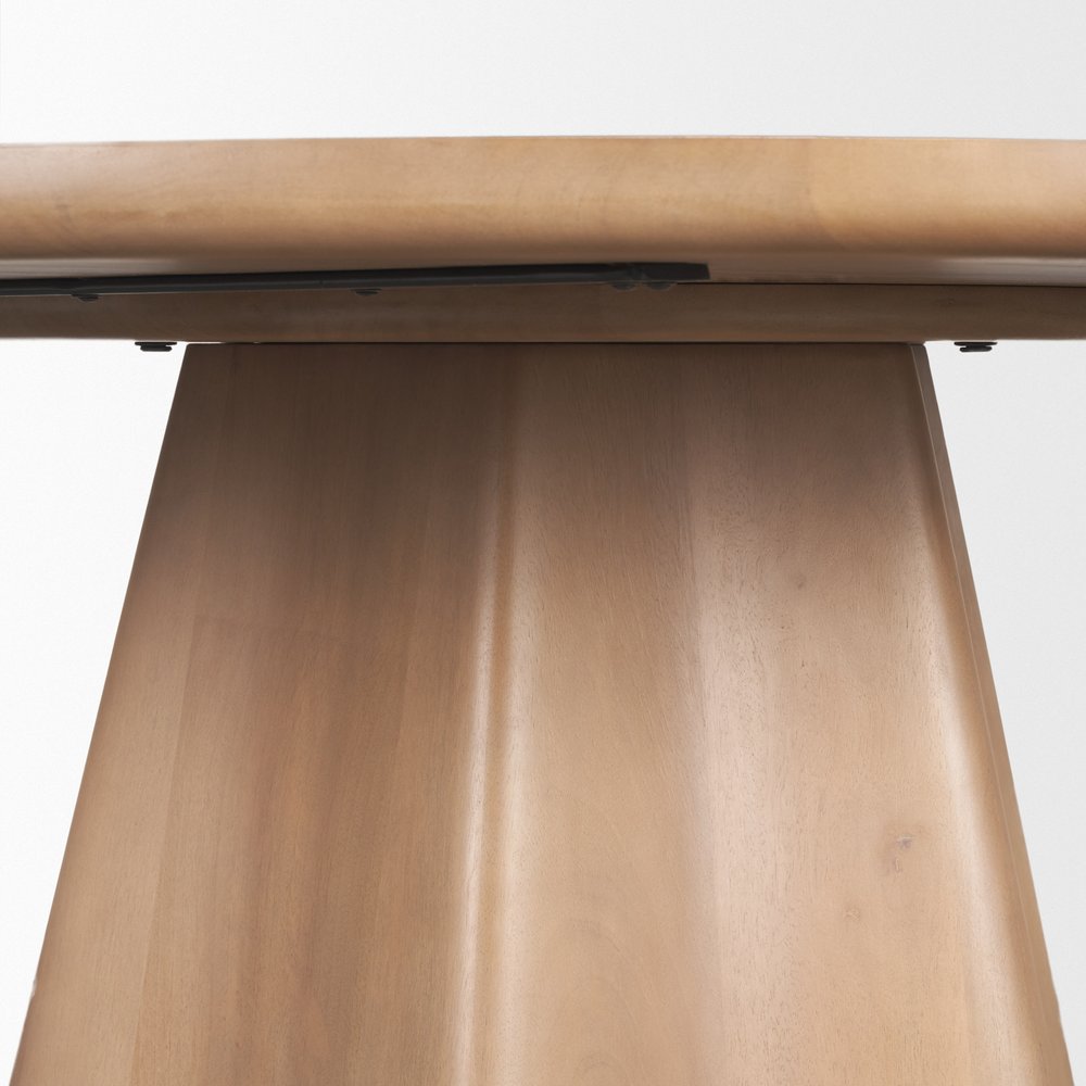 60" Dark Brown Solid Wood Pedestal Base Round Top Dining Table HomeRoots