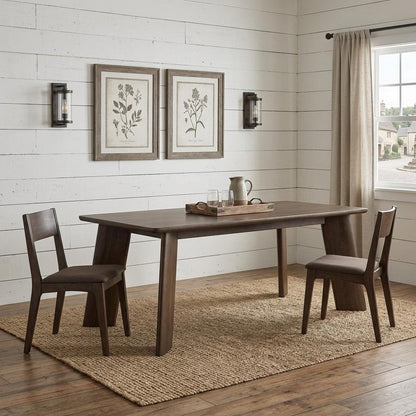 94" Dark Brown Solid Wood Dining Table