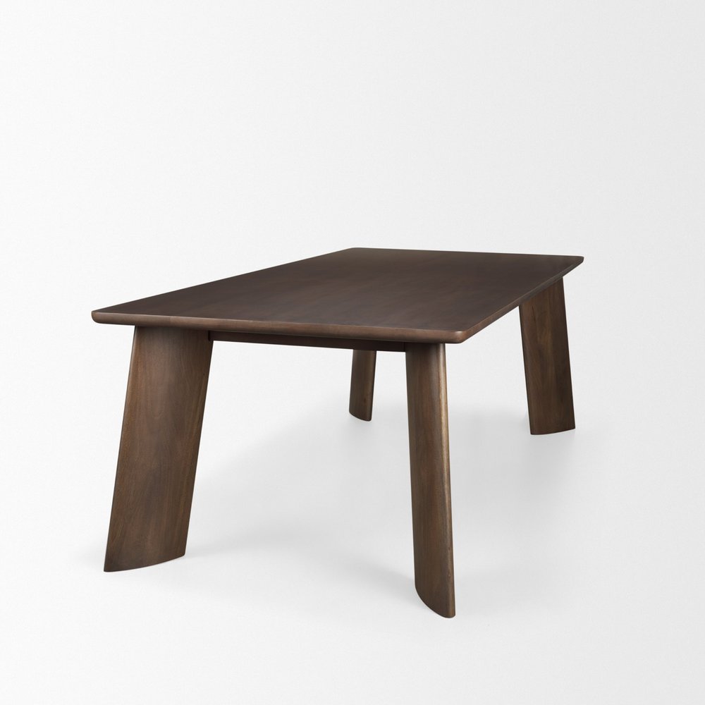 94" Dark Brown Solid Wood Dining Table — view 5