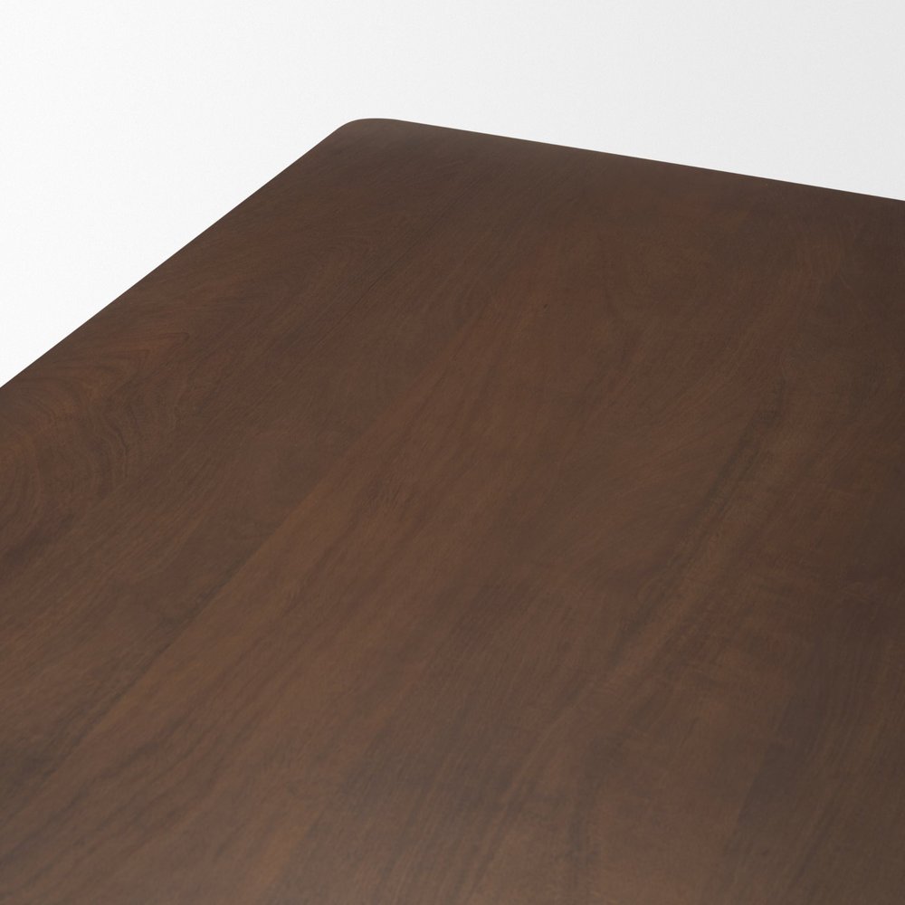 94" Dark Brown Solid Wood Dining Table — view 5