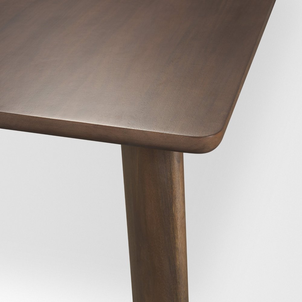 94" Dark Brown Solid Wood Dining Table — view 6
