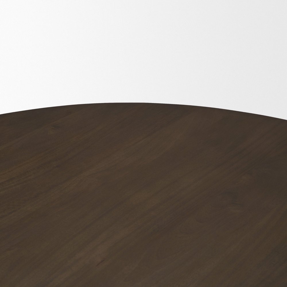 60" Dark Brown Solid Wood Pedestal Base Round Top Dining Table HomeRoots
