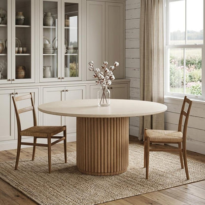 60" Dark Brown Solid Wood Pedestal Base Round Top Dining Table HomeRoots