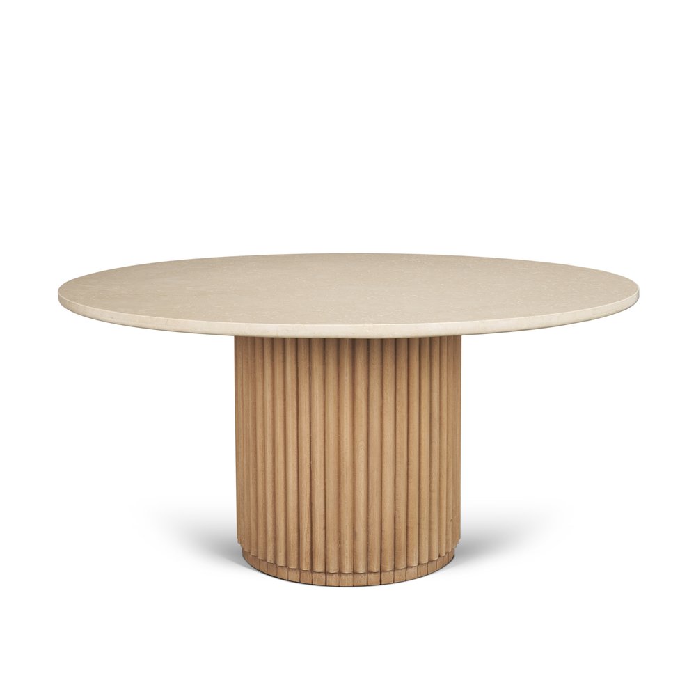 60" Dark Brown Solid Wood Pedestal Base Round Top Dining Table — view 18