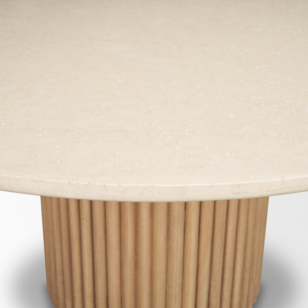 60" Dark Brown Solid Wood Pedestal Base Round Top Dining Table — view 24