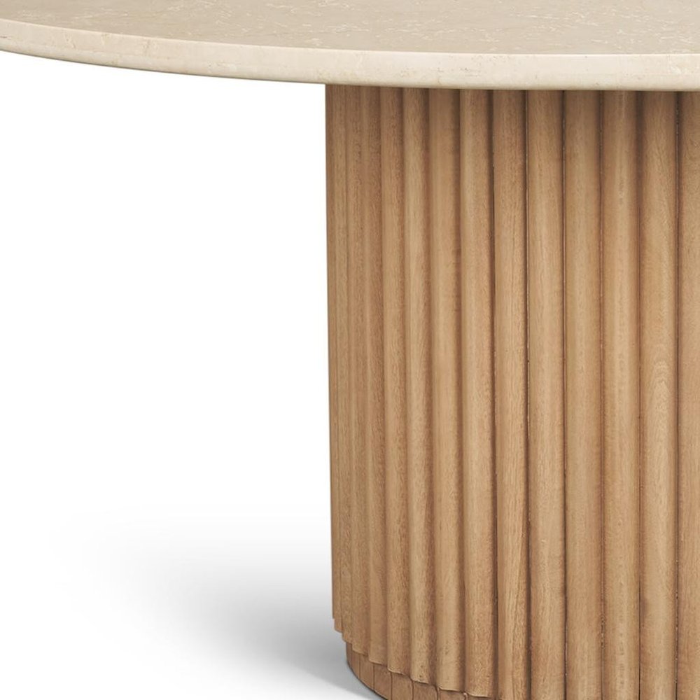 60" Dark Brown Solid Wood Pedestal Base Round Top Dining Table — view 21