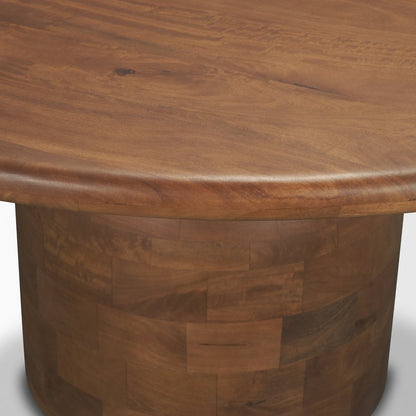 60" Brown Solid Wood Pedestal Base Round Top Dining Table HomeRoots