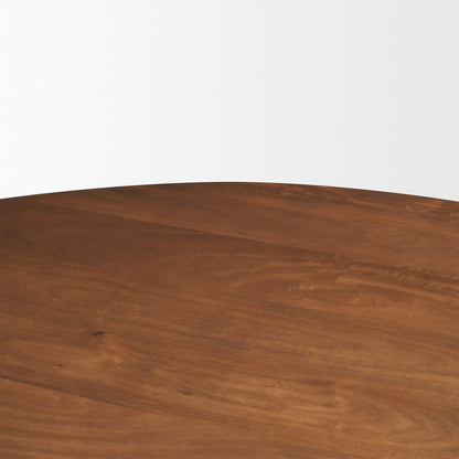 60" Brown Solid Wood Pedestal Base Round Top Dining Table HomeRoots