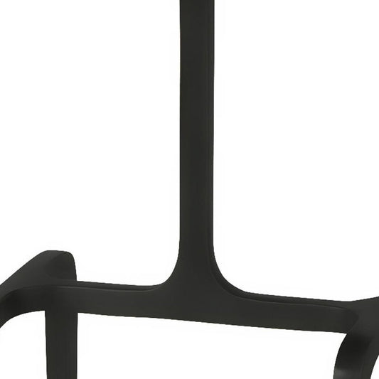 23" White and Black Marble and Iron End Table