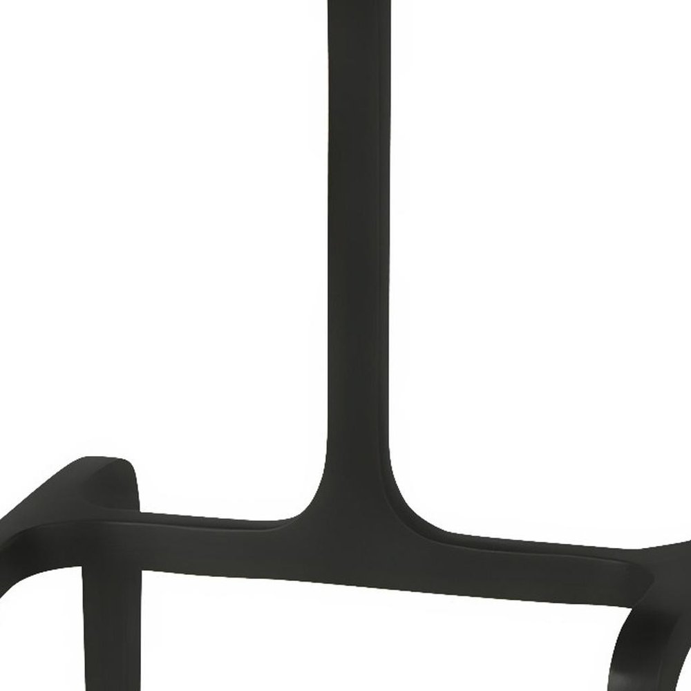 23" White and Black Marble and Iron End Table — view 2