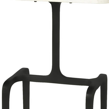 23" White and Black Marble and Iron End Table HomeRoots