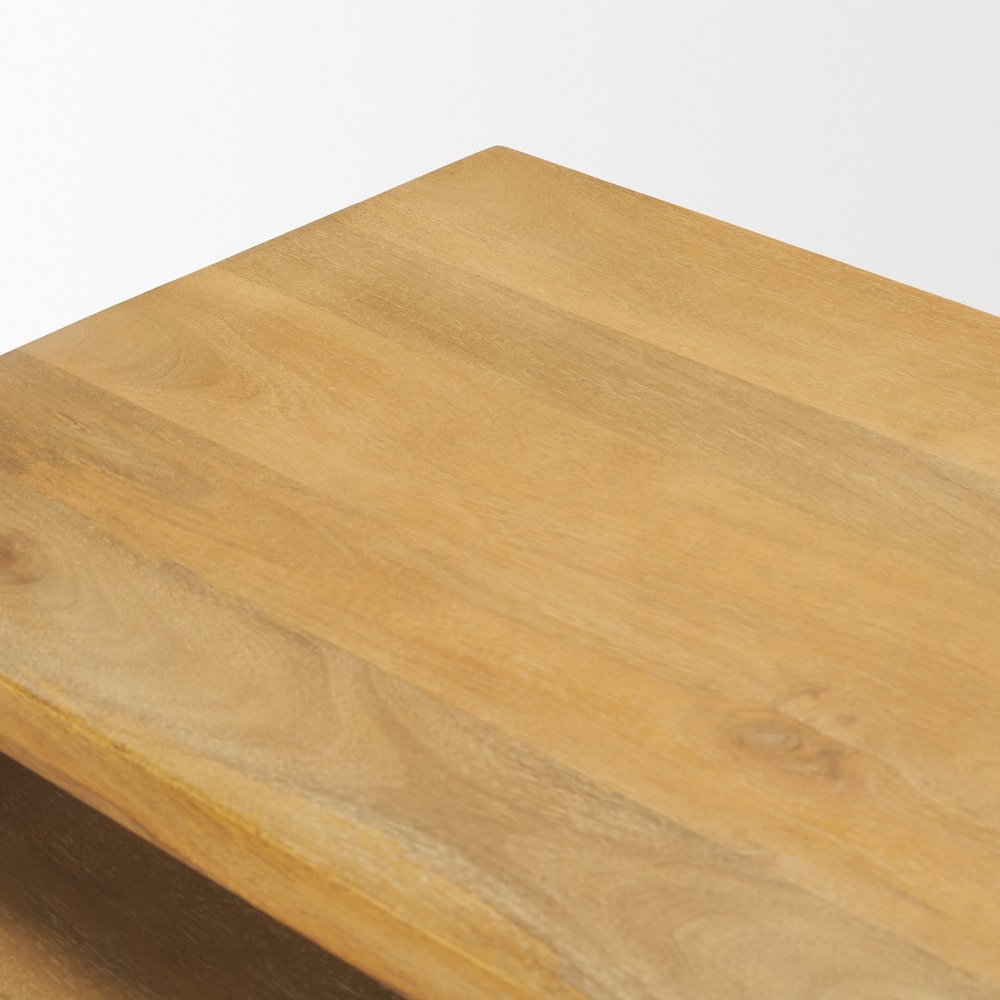 Set of Two Natural Solid Wood Frame Nested Tables — view 7