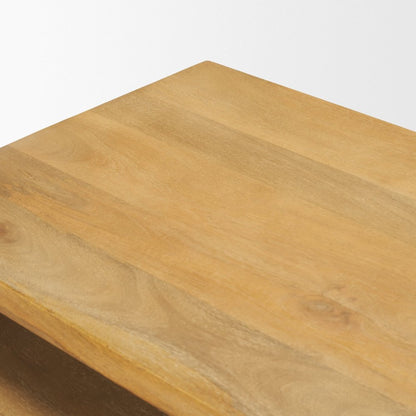 Set of Two Natural Solid Wood Frame Nested Tables HomeRoots