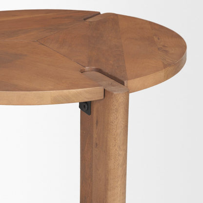 26" Brown Solid Wood Round End Table With Shelf HomeRoots