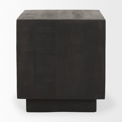 24" Natural Distressed Solid Wood Square Block End Table HomeRoots