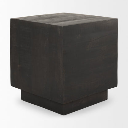 24" Natural Distressed Solid Wood Square Block End Table HomeRoots